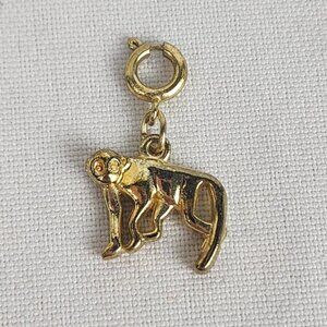 Vintage Gold Tone Monkey Bracelet Charm